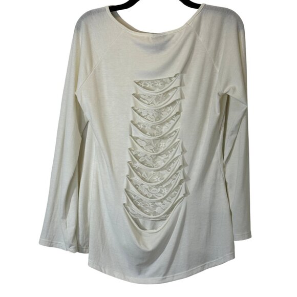 Women's Cream Cut Out Top Size: M - Picture 3 of 4